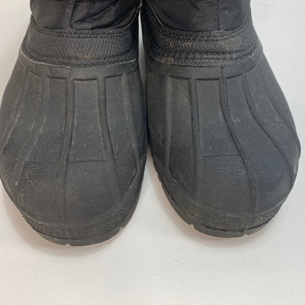 George Adult Winter Boots Size 7 Black Insulated Rubber Soles Slip-Ons Strap